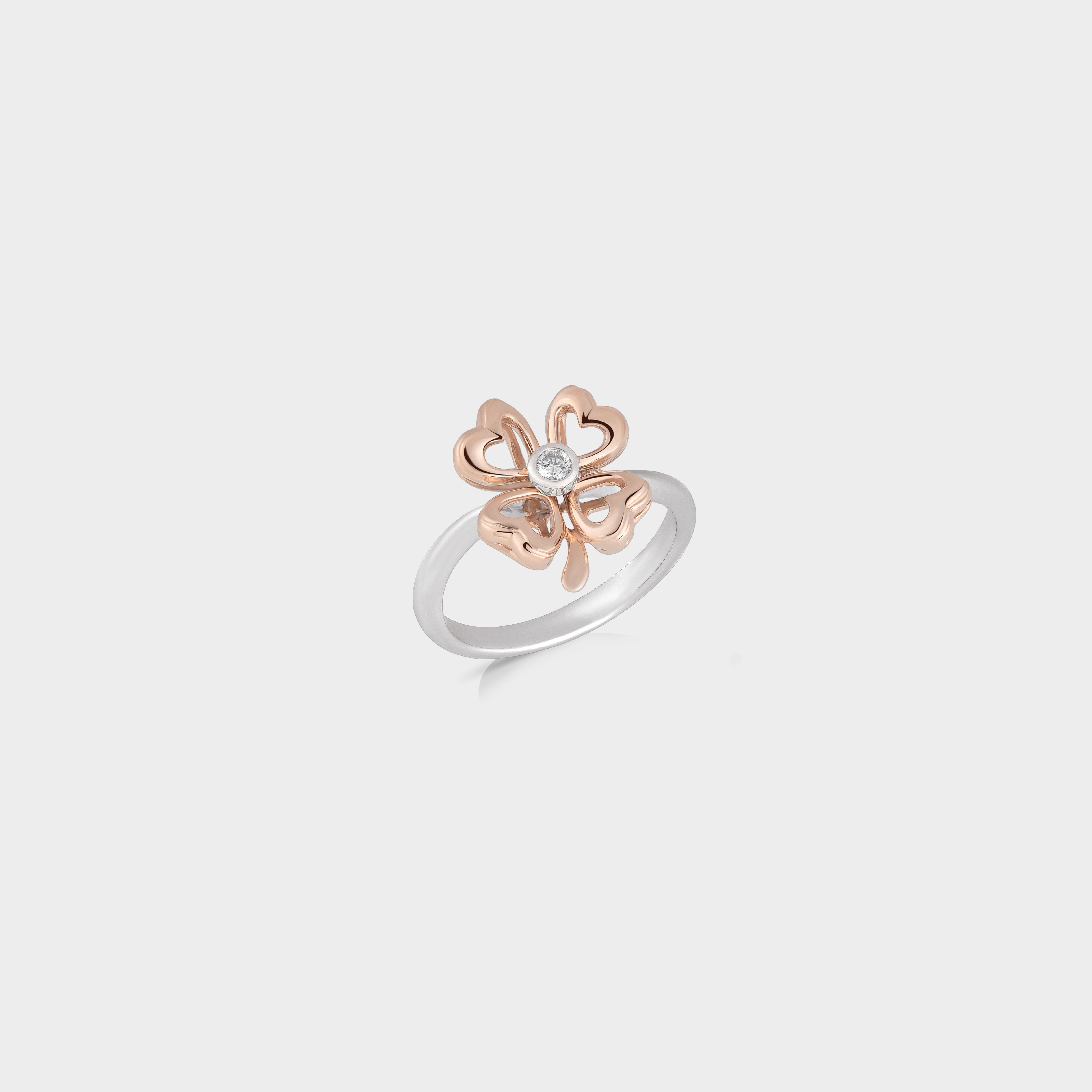 Ladies Ring Clover Pink Era